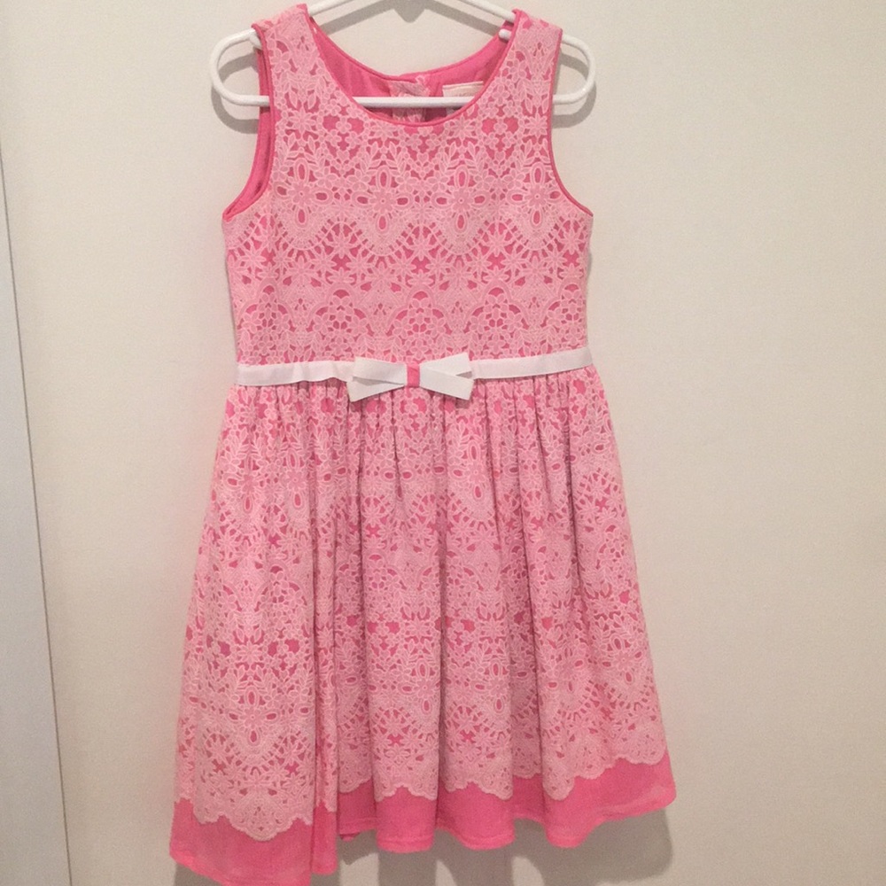 Pink and white dress